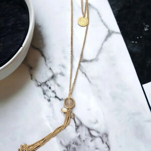 Bohemian Long Layered Tassel Gold Plated Drop Necklace
